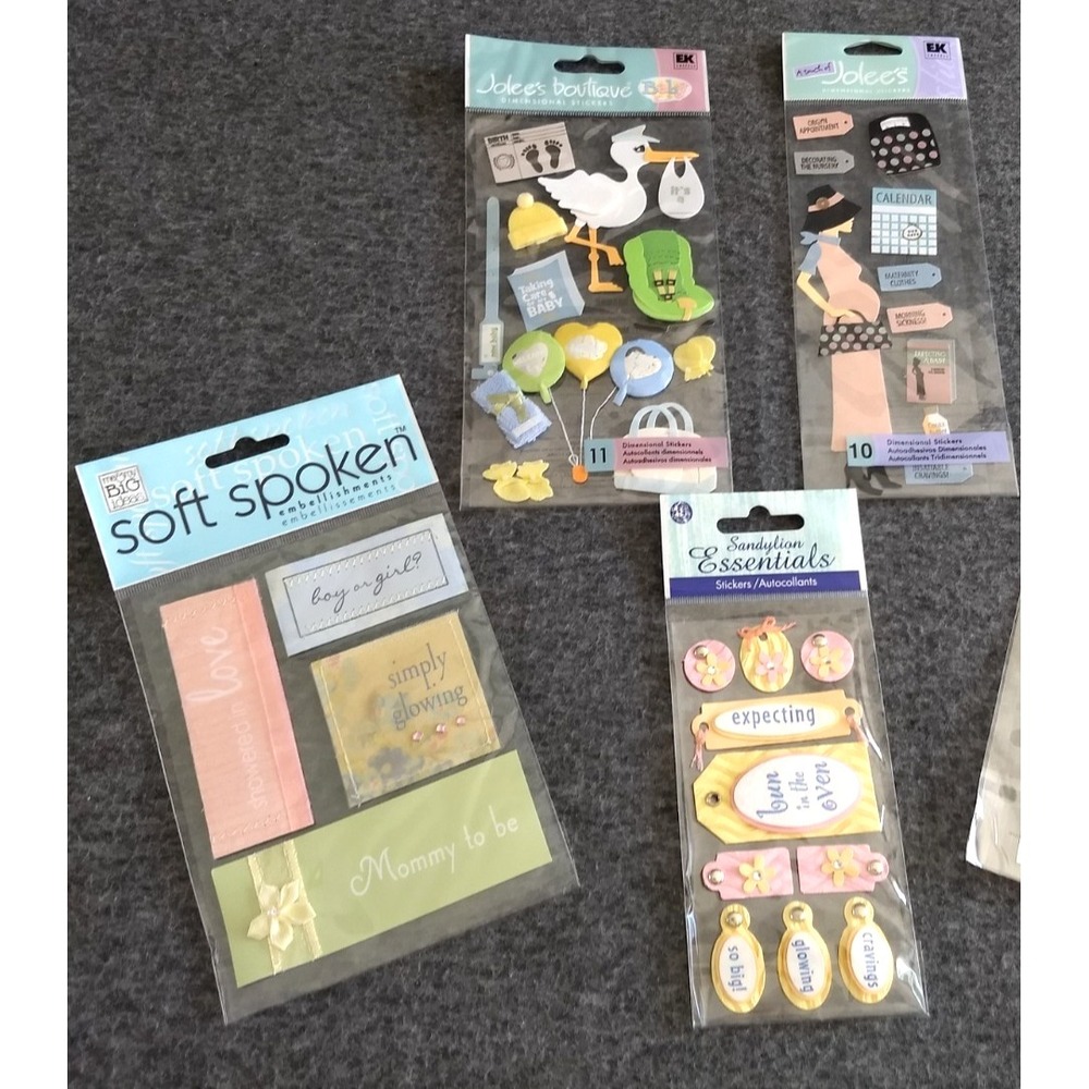 Jolees Boutique & Sandylion Scrapbooking Stickers Pregnancy Baby Lot of 4 NEW